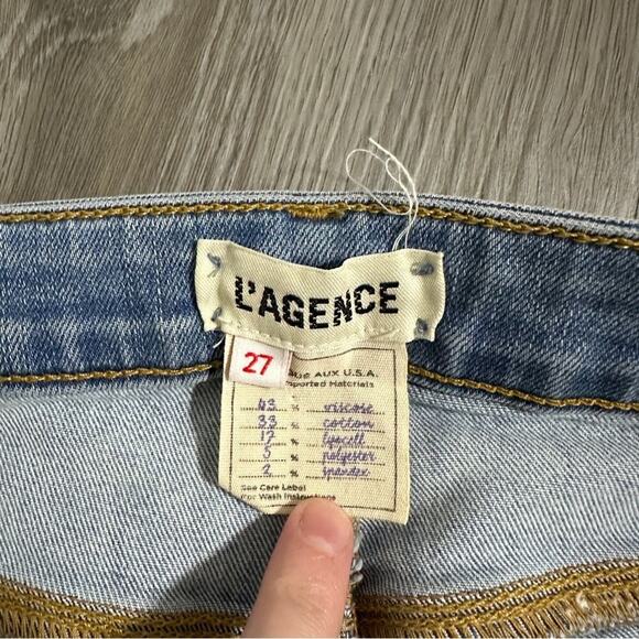 L'agence High Rise Light Wash Skinny Ankle Length Jeans Size 27 - Picture 6 of 9